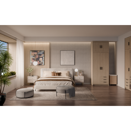 Szafa z nadstawką szufladami 90 cm uchylna 2D TRINO dąb olejowany